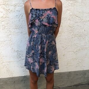 Aritzia Wilfred 100% Silk Watercolour Emmanuel Dress